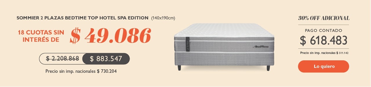 Sommier 2 Plazas BedTime Hotel